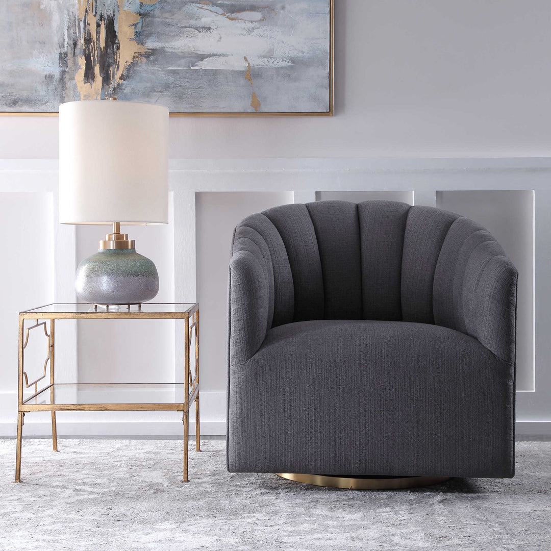 CLEO CHANNEL TUFTED SWIVEL CHAIR
