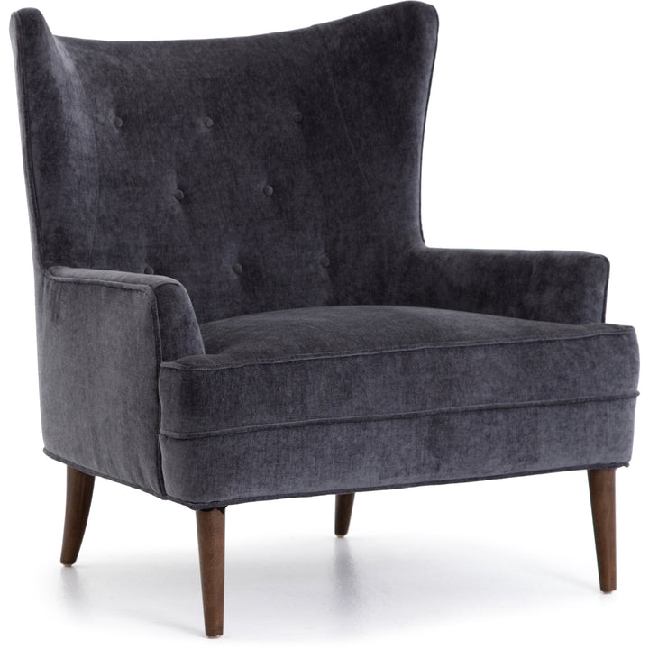 CLERMONT CHAIR: CHARCOAL WORN VELVET