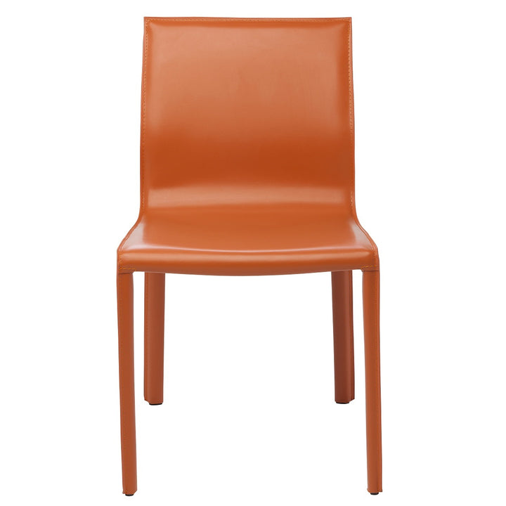 Orange Leather Dining Chair