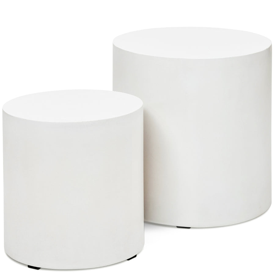 CONCRETE PEDESTAL TABLES | SET OF 2DARK GRAYIVORYVGS - UNA - PED