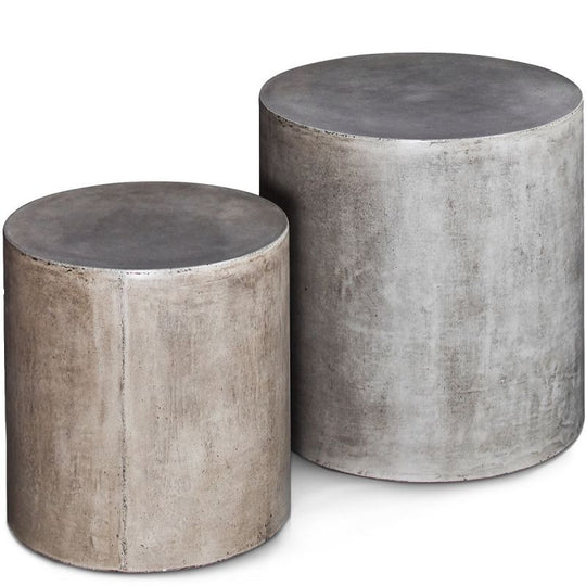 CONCRETE PEDESTAL TABLES | SET OF 2