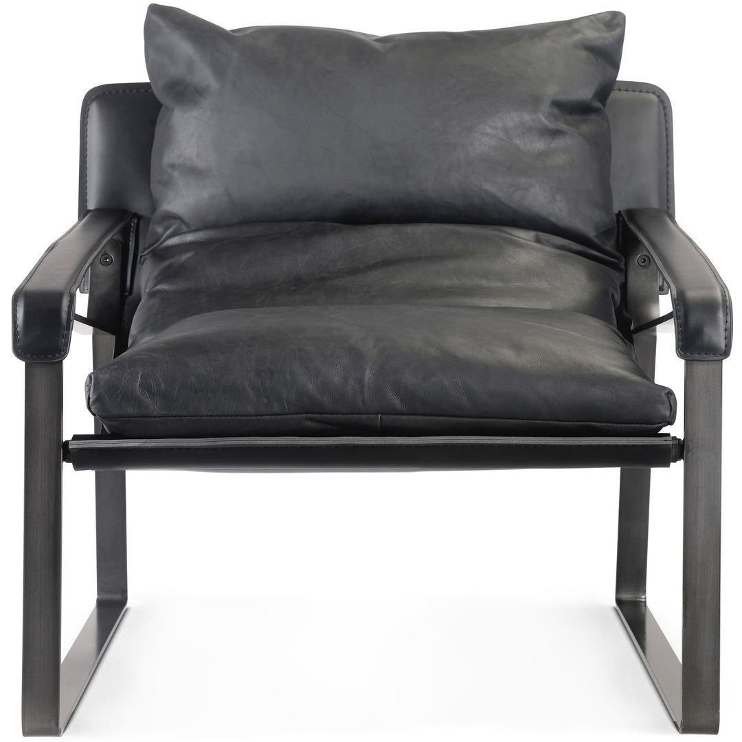 CONNOR ONYX BLACK LEATHER SLING CHAIR