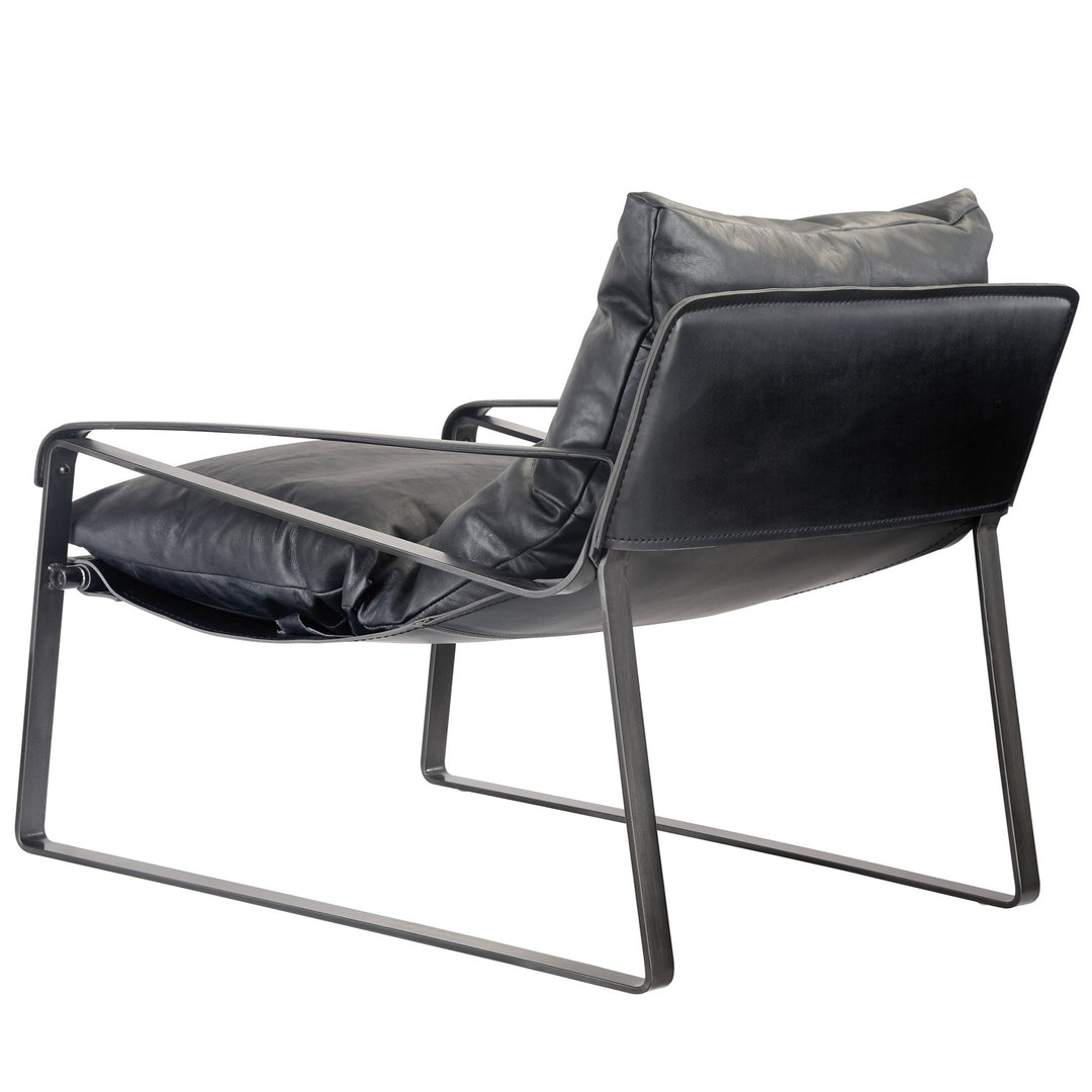 CONNOR ONYX BLACK LEATHER SLING CHAIR