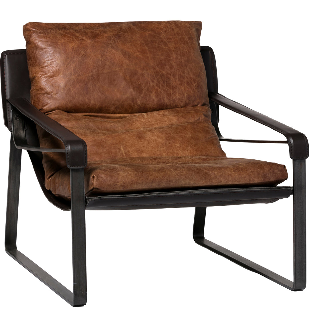 CONNOR OPEN ROAD BROWN LEATHER SLING CHAIR