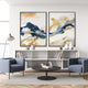 "DELINEATION I" METALLIC GOLD EMBELLISHED CANVAS ART