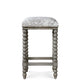 DHARMA FRENCH GREY + FAUX HIDE COUNTER STOOL