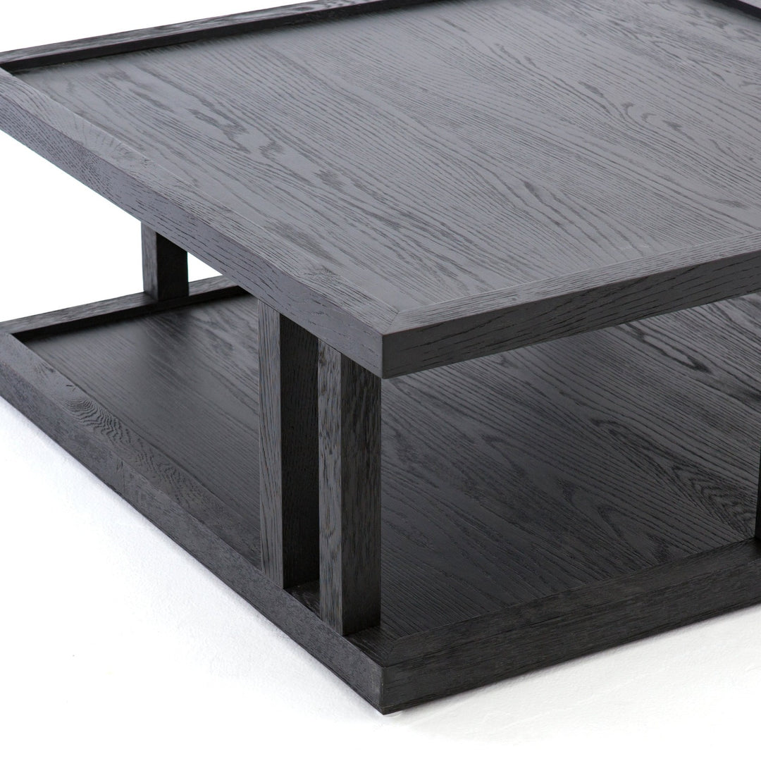 CHARLEY DRIFTED BLACK SQUARE COFFEE TABLE