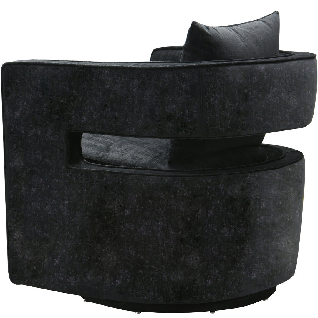 EMORY BLACK VELVET SWIVEL CHAIR