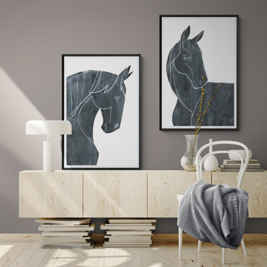 "EQUUS FERUS" GLASS FRAMED ART