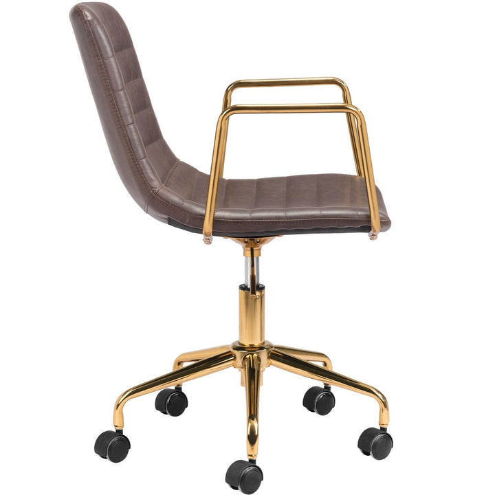 ERIC BROWN + GOLD OFFICE CHAIR
