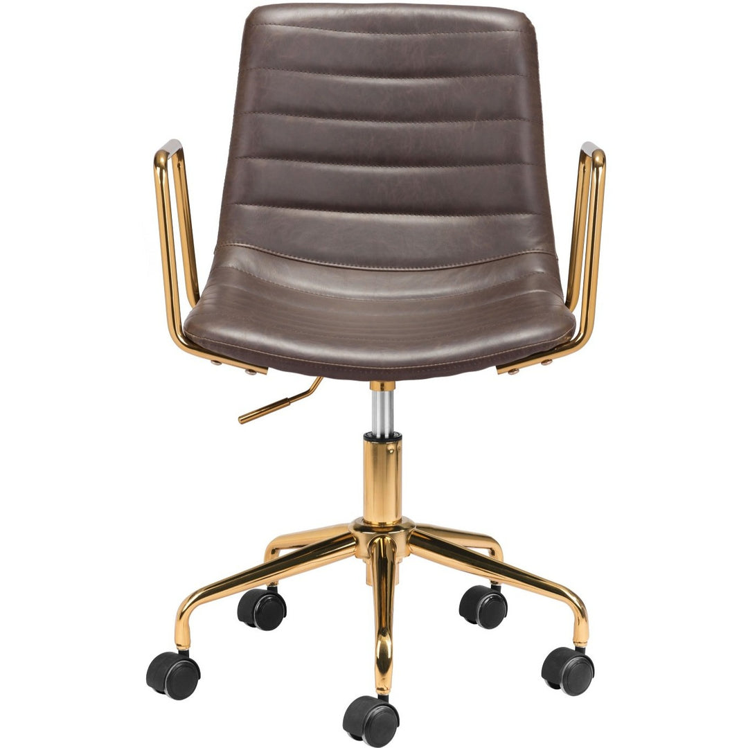 ERIC BROWN + GOLD OFFICE CHAIR