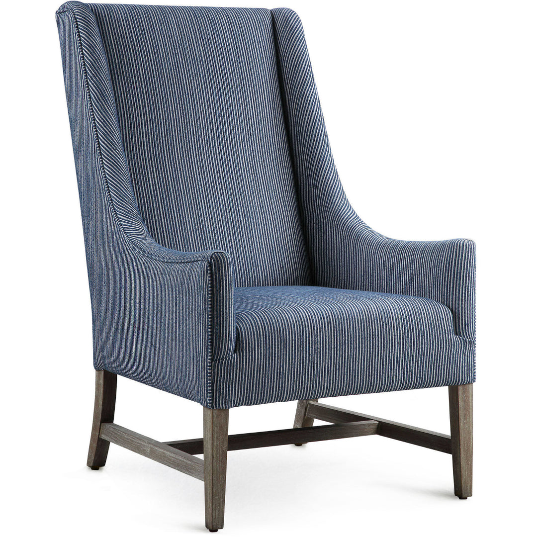 EUGENE BLUE STRIPED WINGBACK CHAIR