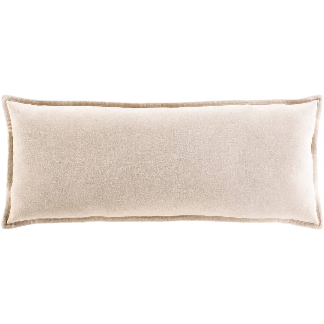Long Velvet Lumbar Pillow - Light Beige