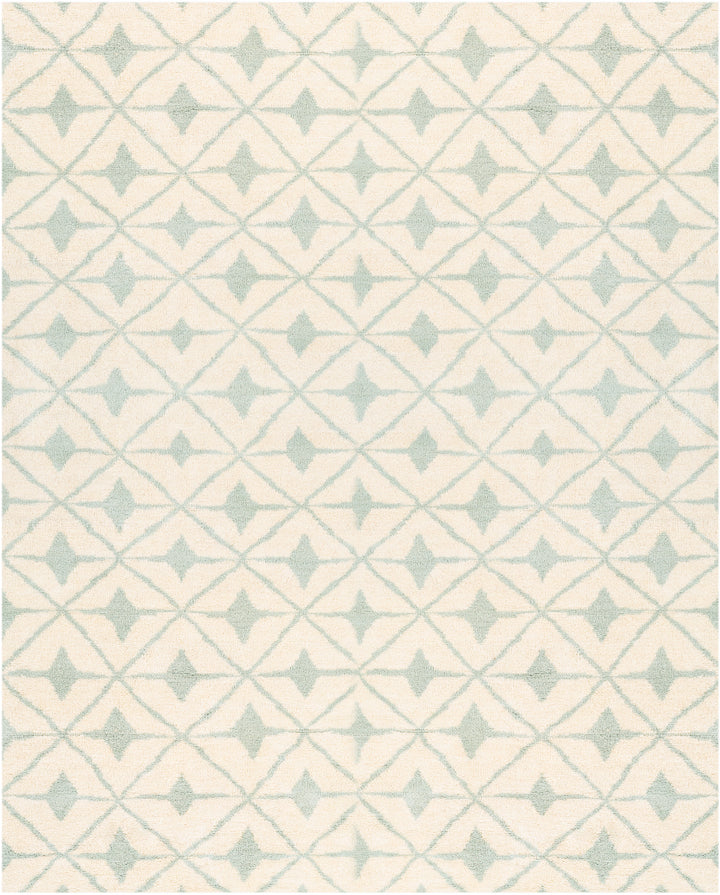 FEZ HAND KNOTTED WOOL RUG: SEA FOAM