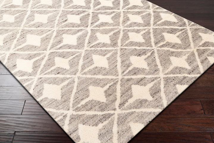 FEZ HAND KNOTTED WOOL RUG: STONE