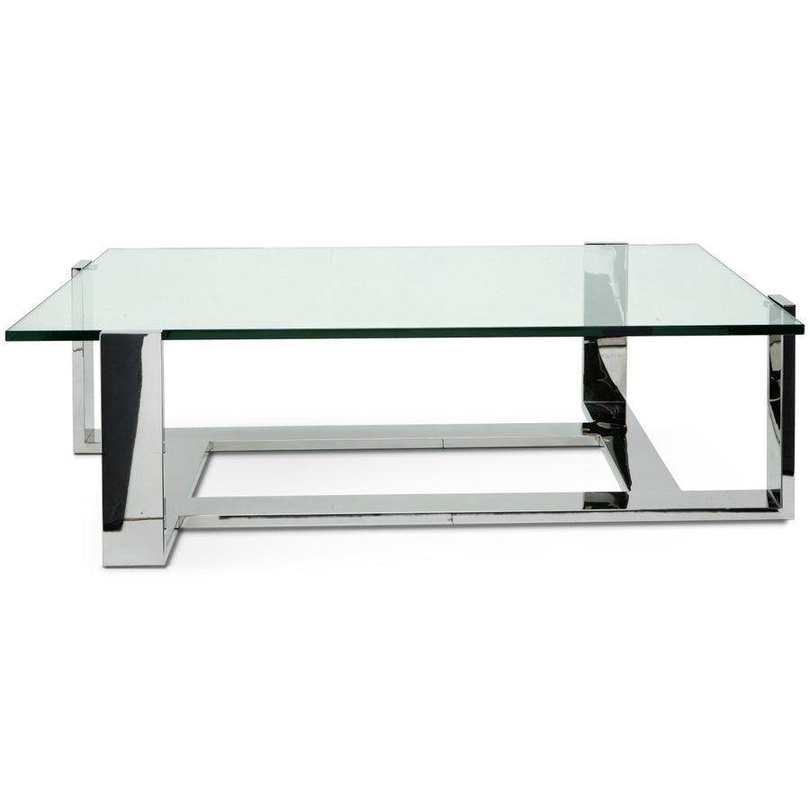modern chrome glass coffee table