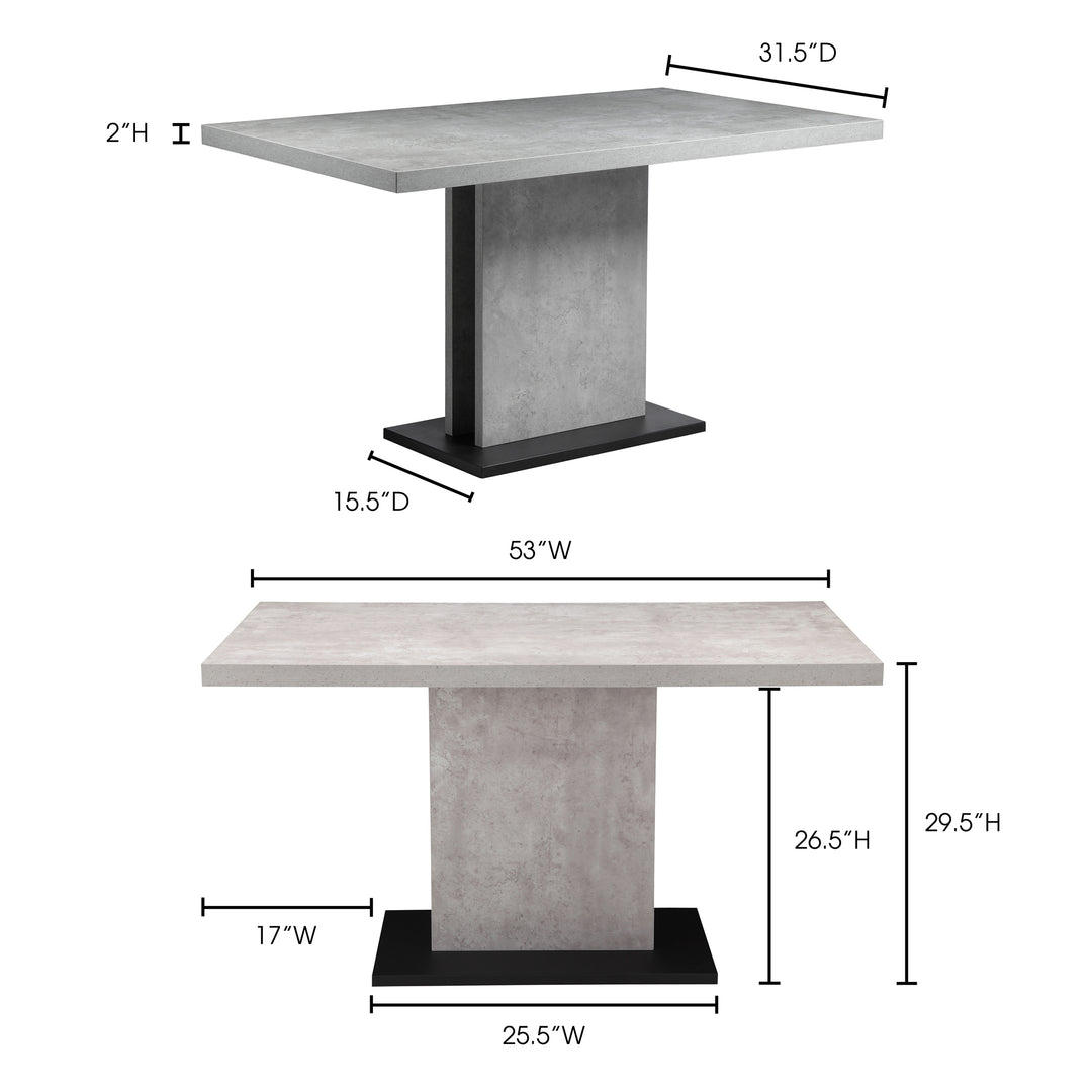 FULTON FAUX CEMENT DINING TABLE