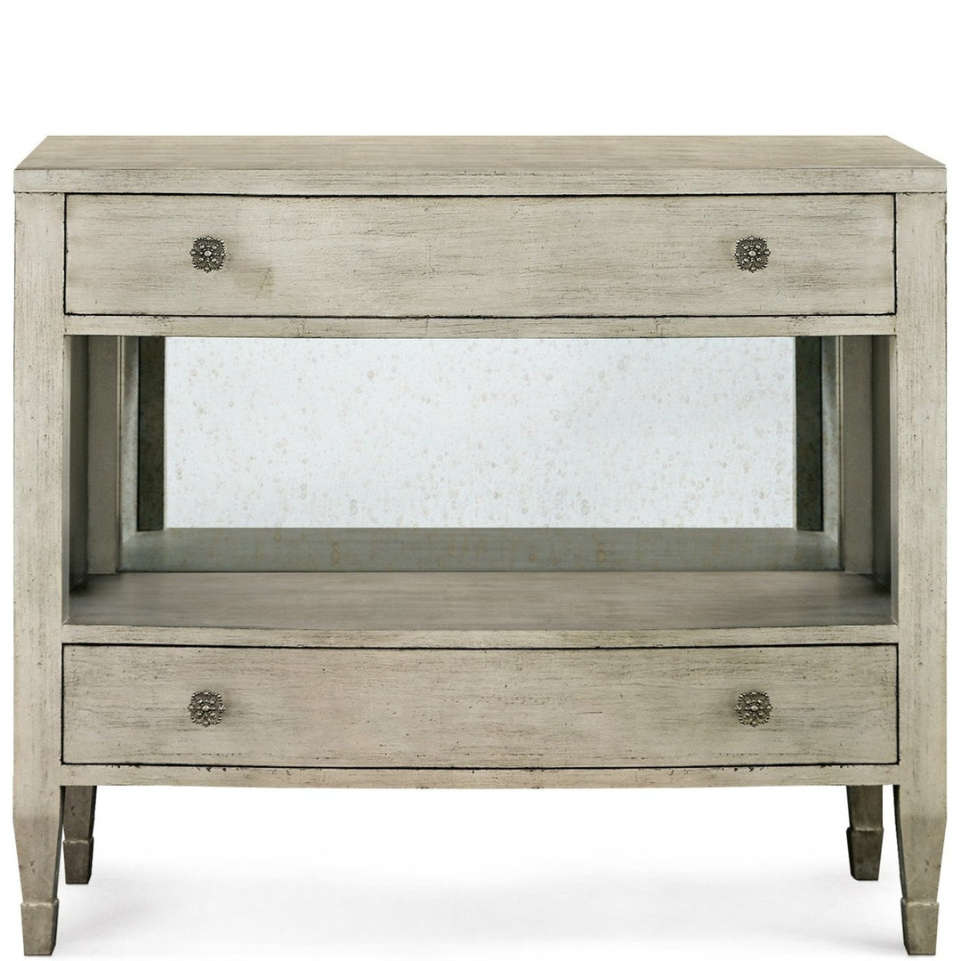 anitque silver nightstand mirrored