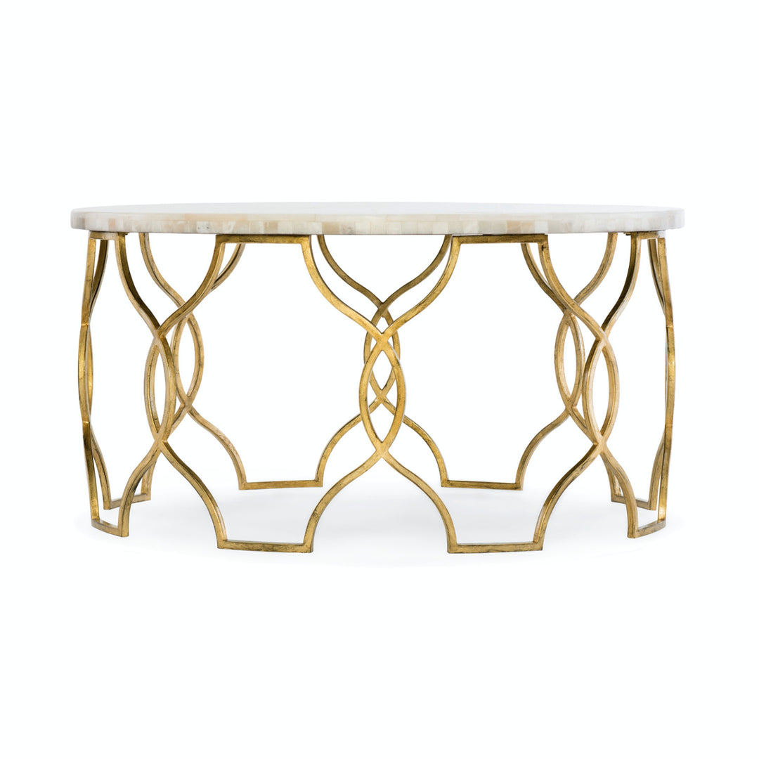 GILDED ROUND ONYX TOP COCKTAIL TABLE