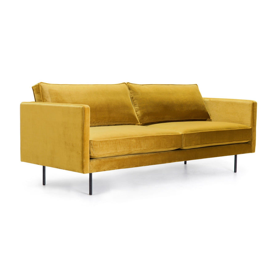 ALBIE MUSTARD VELVET SOFA