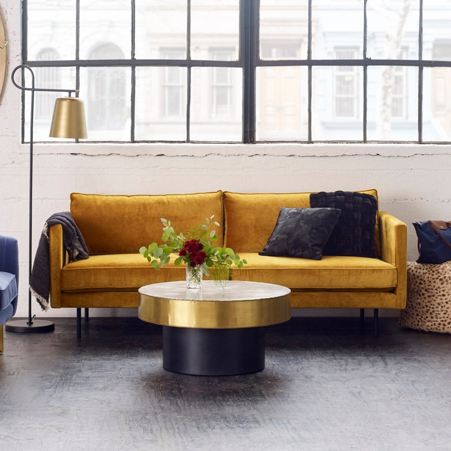 ALBIE MUSTARD VELVET SOFA