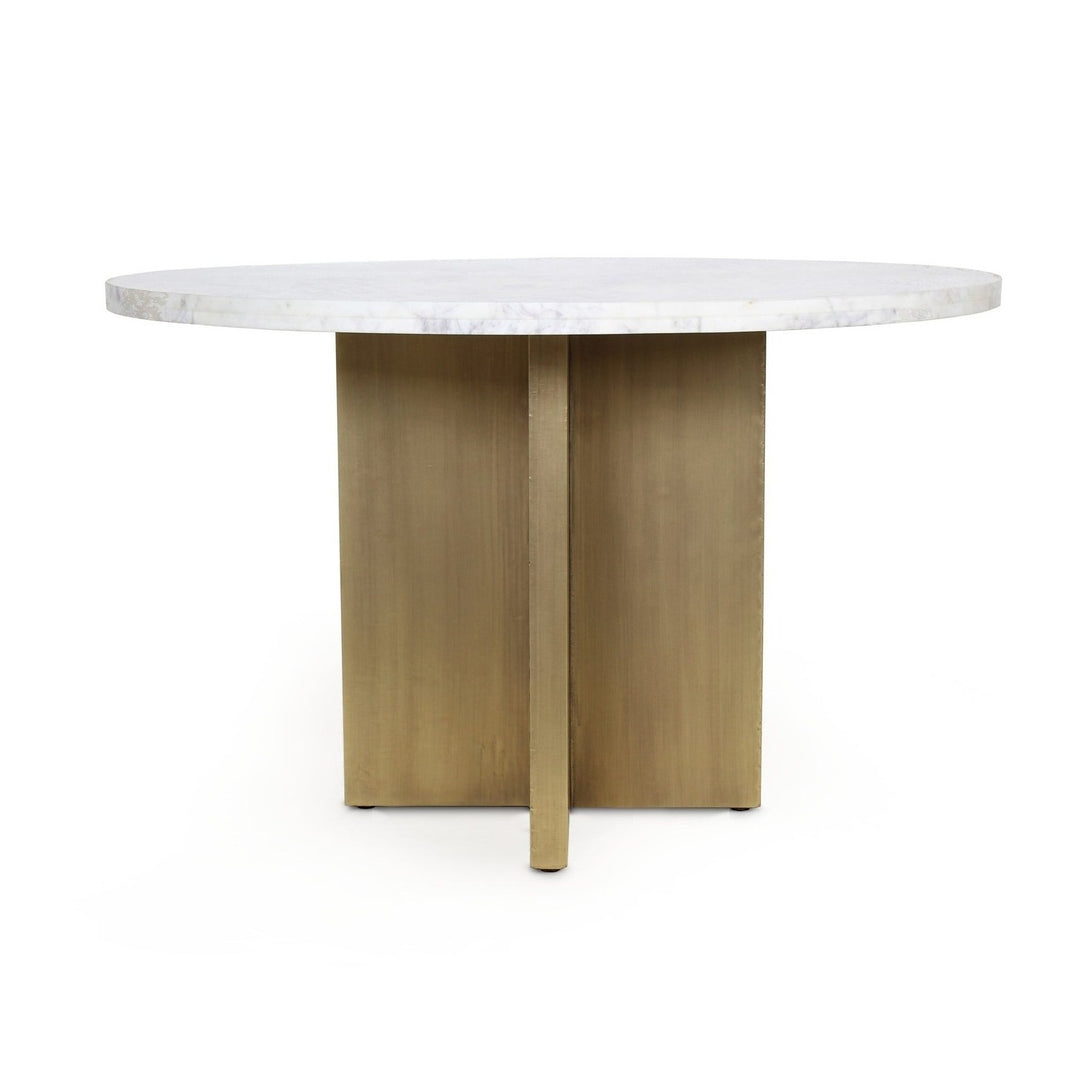 GRAZE WHITE MARBLE & BRASS DINING TABLE