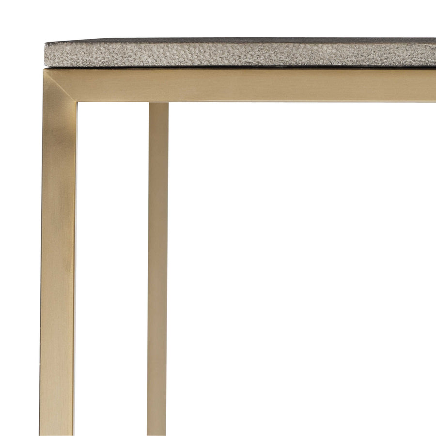 GREY SHAGREEN & BRASS SQUARE COFFEE TABLE