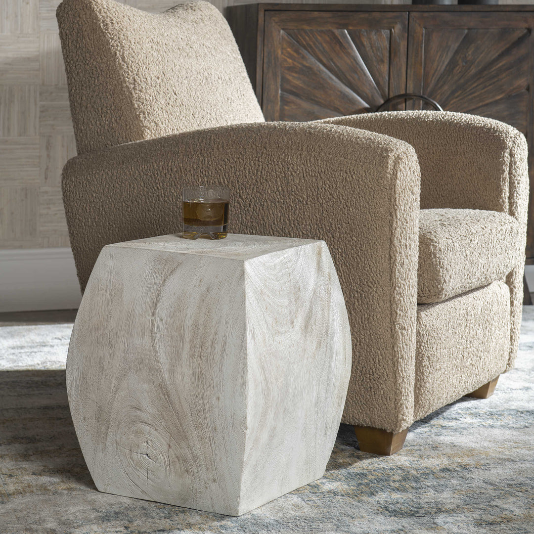GROVE ACCENT STOOL: IVORY