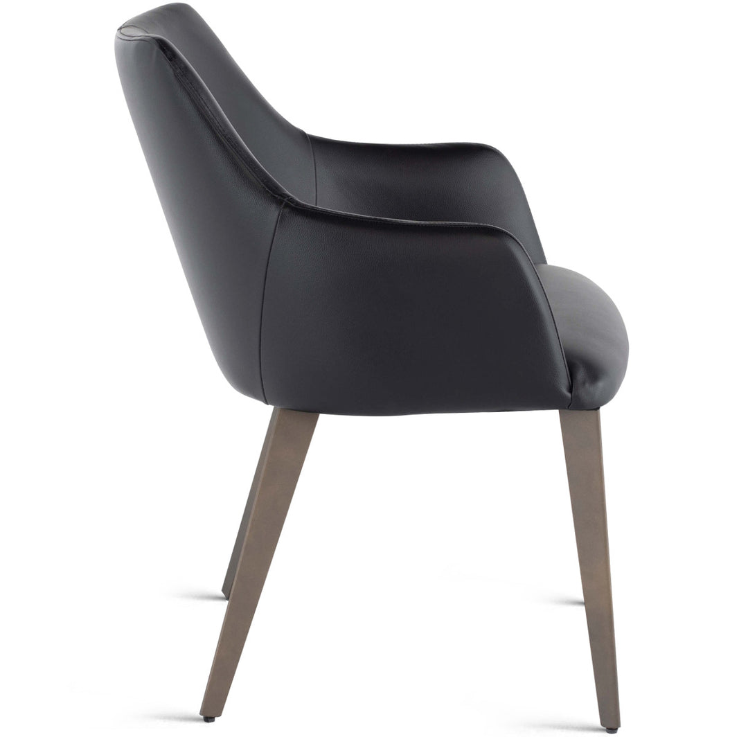 HARVEY LEATHERETTE DINING ARM CHAIR
