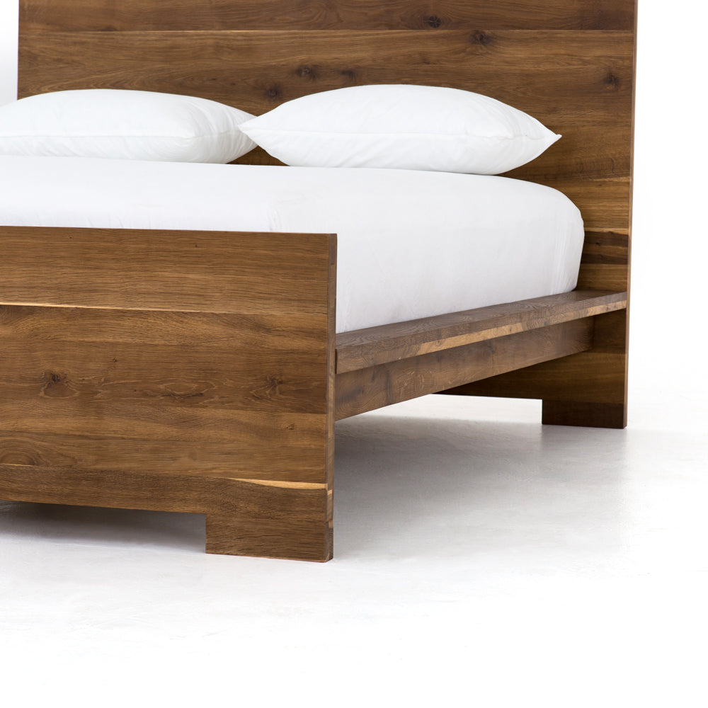 HOLLAND SMOKED OAK PANEL BED
