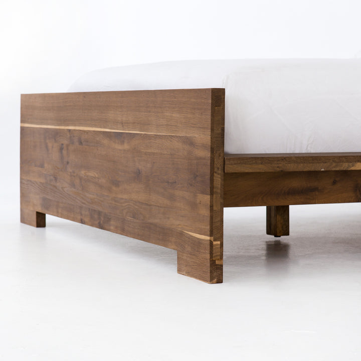 HOLLAND SMOKED OAK PANEL BED
