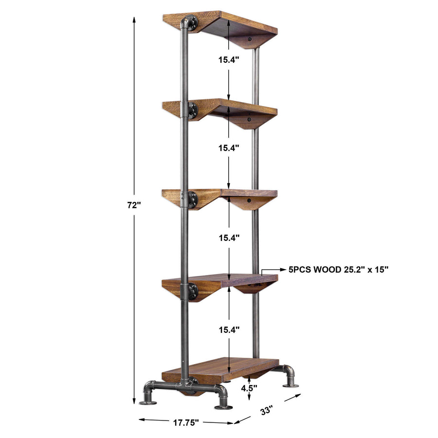 INDUSTRIAL PIPE DISPLAY SHELF