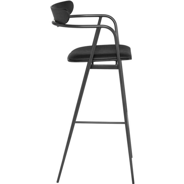 INDUSTRY BAR STOOL: RAVEN LEATHER