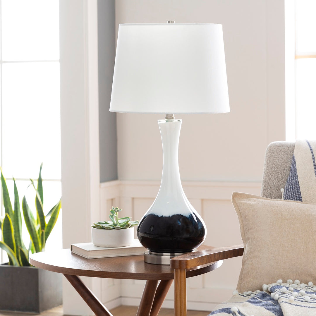 INK DIPPED WHITE GLASS LAMP