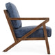 KAISO BLUE LEATHER ARM CHAIR