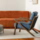 KAISO BLUE LEATHER ARM CHAIR