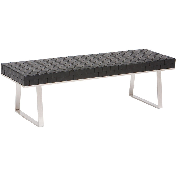 KARLEE WOVEN LEATHER BENCH