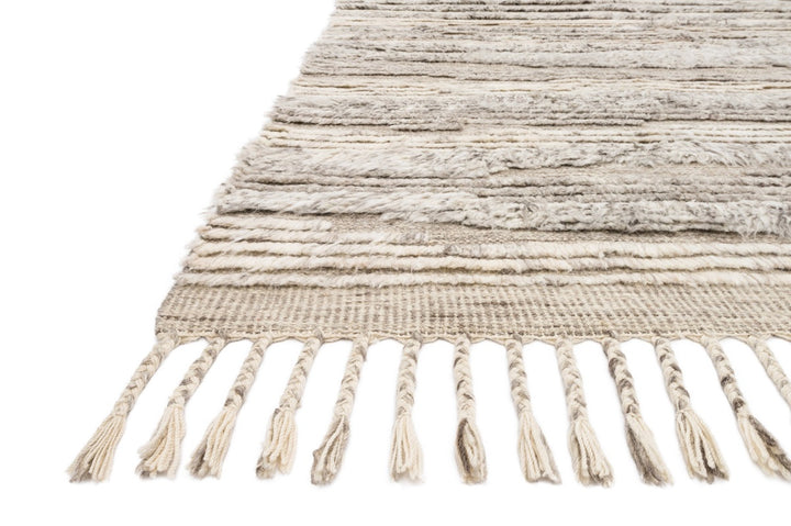 KHALID HAND-KNOTTED TEXTURED WOOL RUG: NATURAL, IVORY
