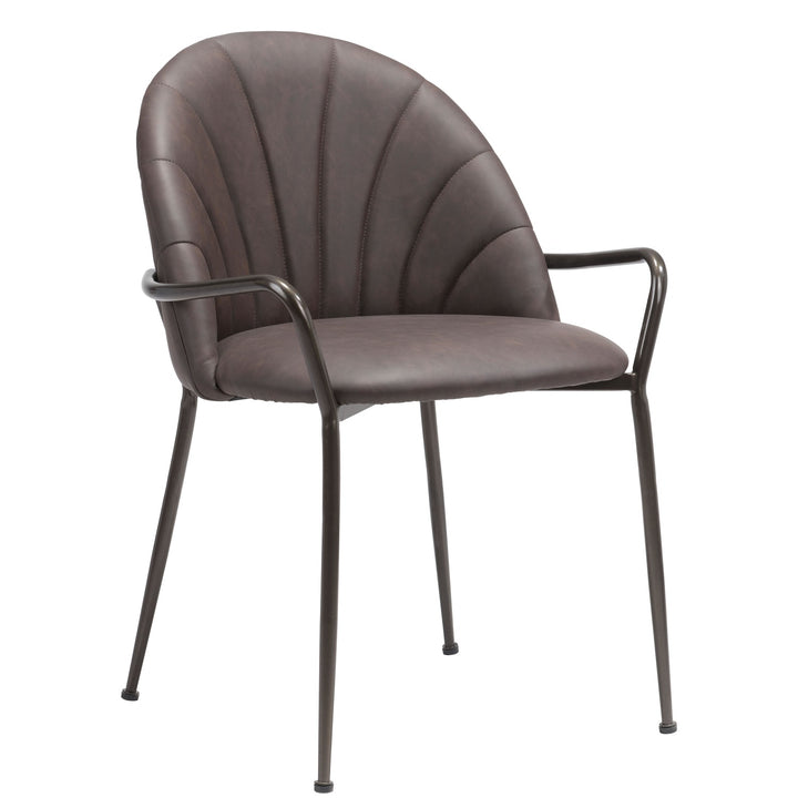 KURT BROWN LEATHERETTE DINING CHAIR