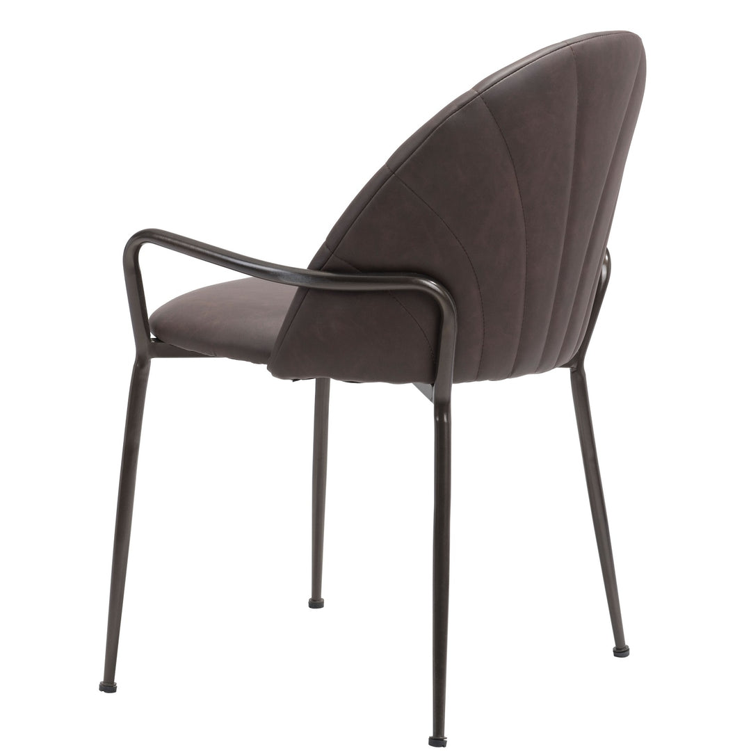 KURT BROWN LEATHERETTE DINING CHAIR