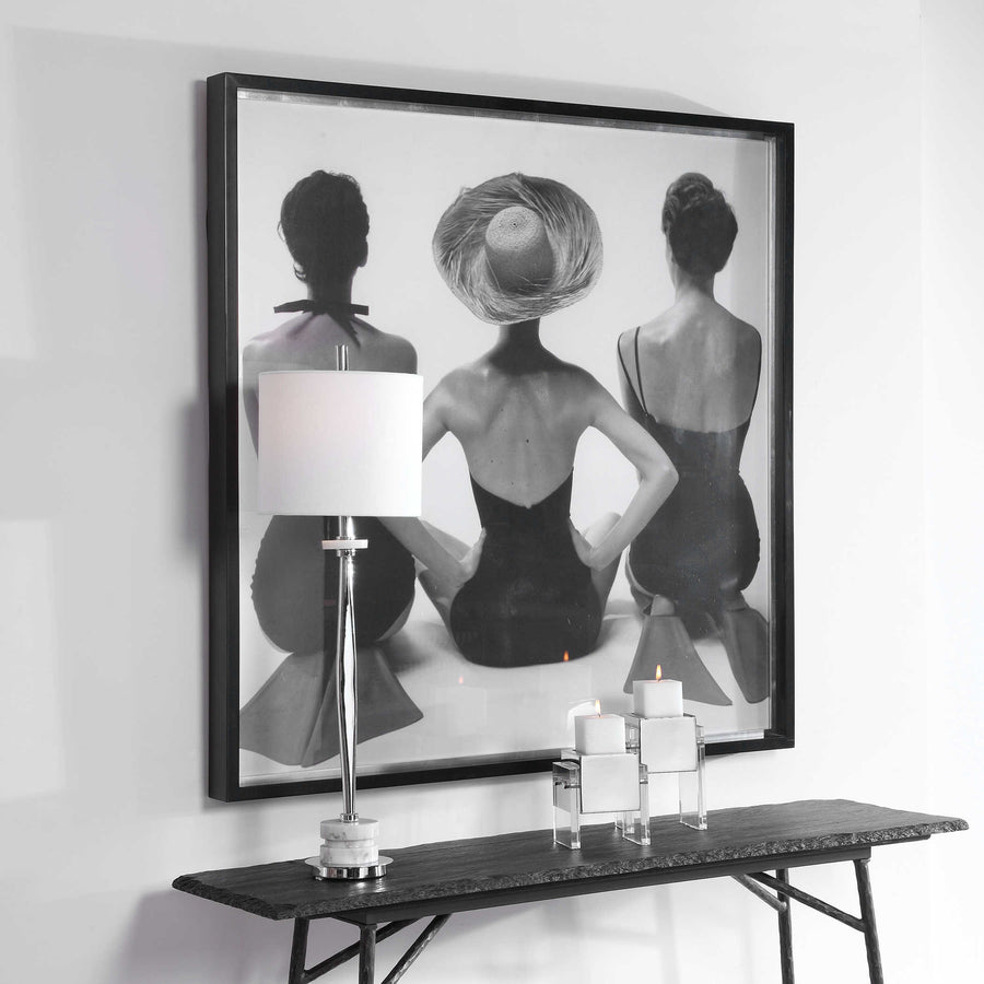 "LADIES' SWIMWEAR, 1959" GLASS FRAMED PRINT