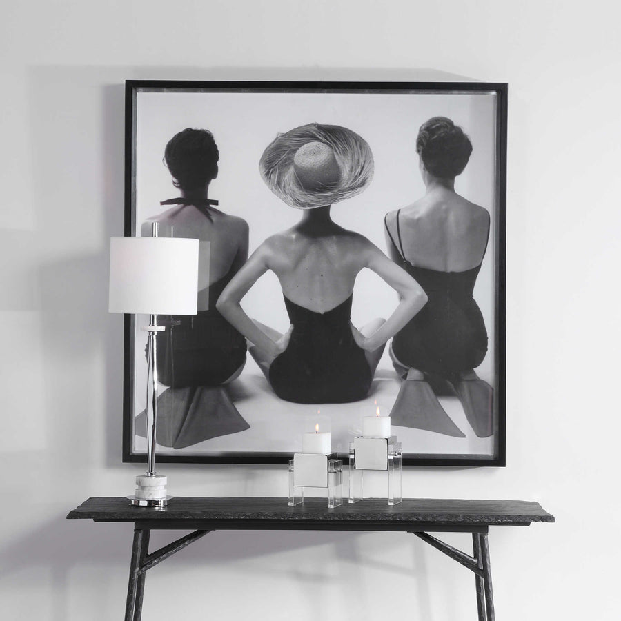 "LADIES' SWIMWEAR, 1959" GLASS FRAMED PRINT