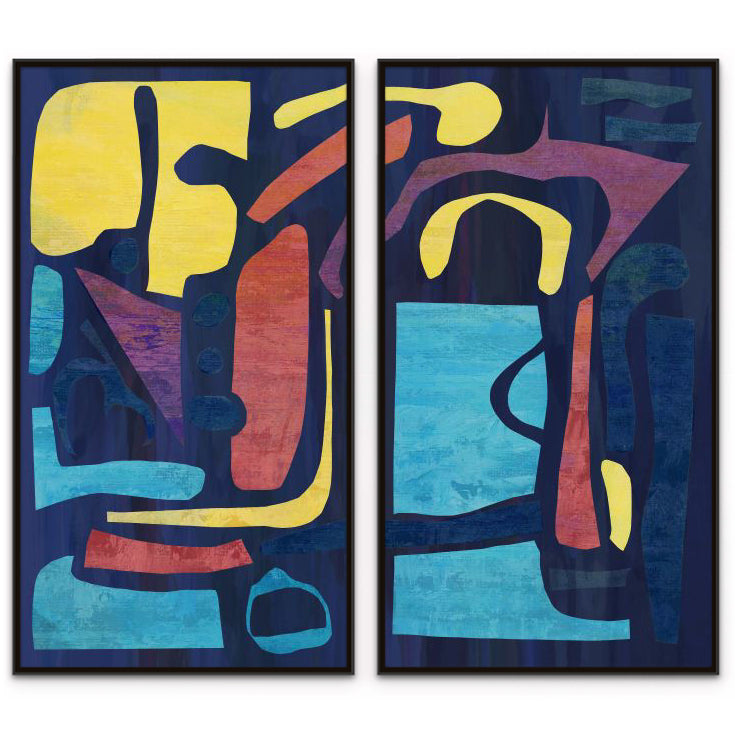 "LIKE BLUE" CANVAS ART DIPTYCH | SET OF 2
