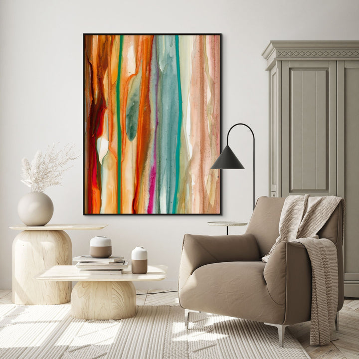 "LINES OF HAPPINESS" MARBLE GLAZE CANVAS ART