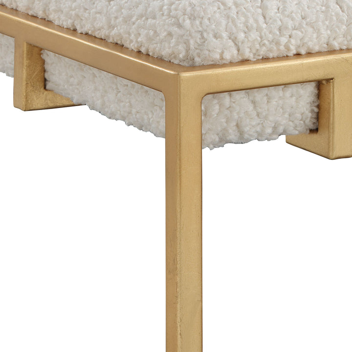 MECCA SHEARLING + GOLD SMALL BENCH