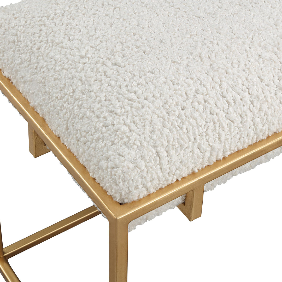 MECCA SHEARLING + GOLD SMALL BENCH