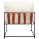 MIKEY LEATHER STRAPPED ARM CHAIR: OFF-WHITE CORD VELVET