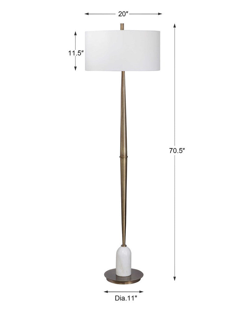 MINETTE BRASS + MARBLE FLOOR LAMP