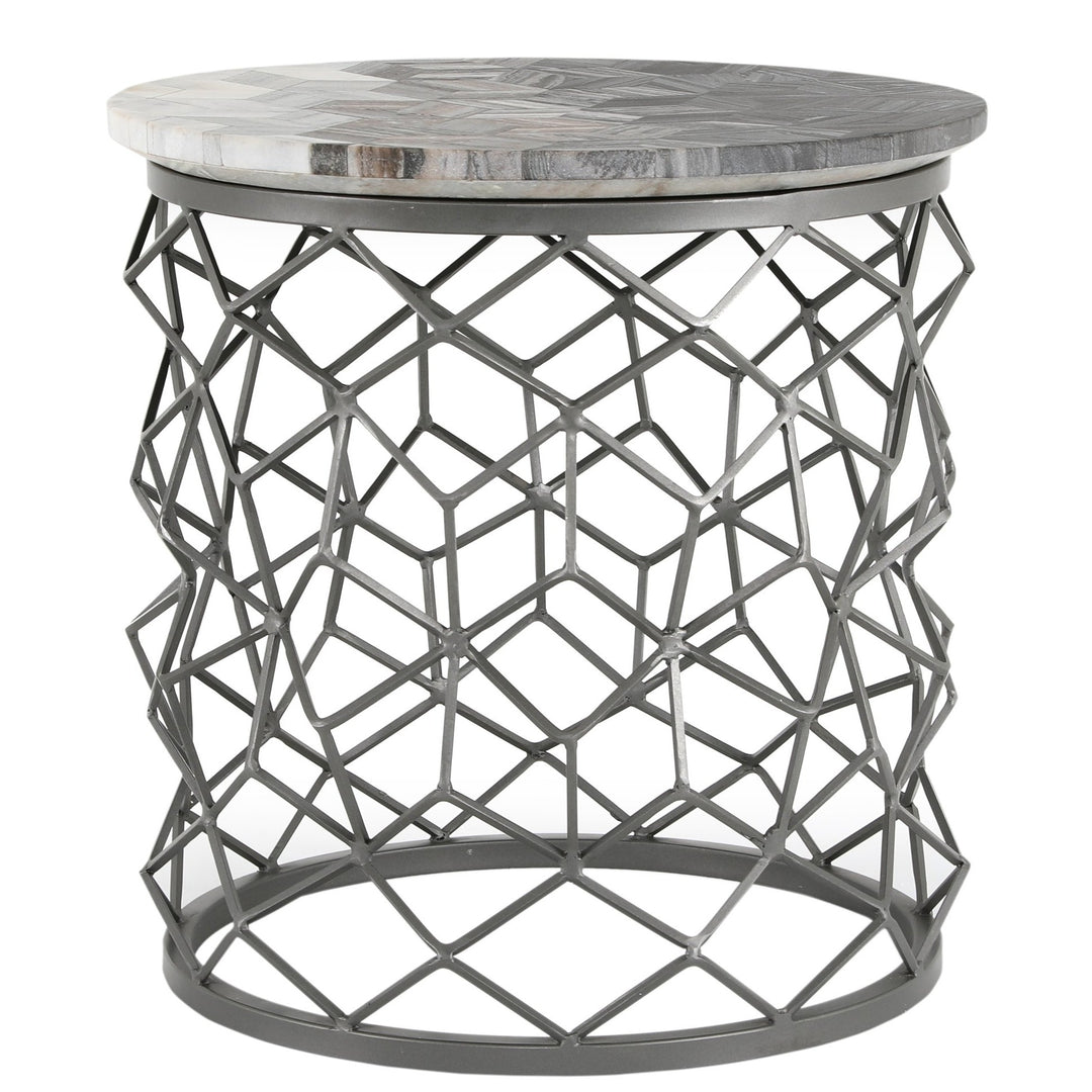 MYTHOS OMBRE MARBLE MOSAIC SIDE TABLE