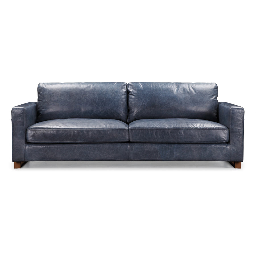 Midnight blue  leather sofa